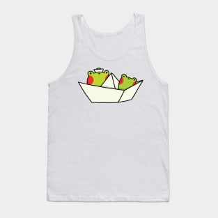 Frogs in a paper boat Tank Top